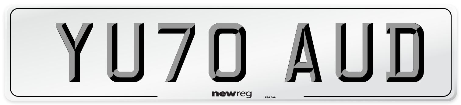 YU70 AUD Number Plate from New Reg